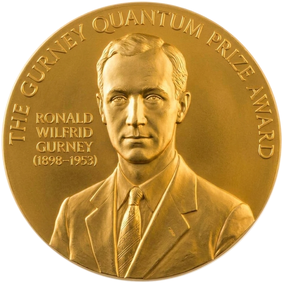 The Gurney Quantum Prize Award medal, featuring Ronald Wilfrid Gurney (1898-1953)